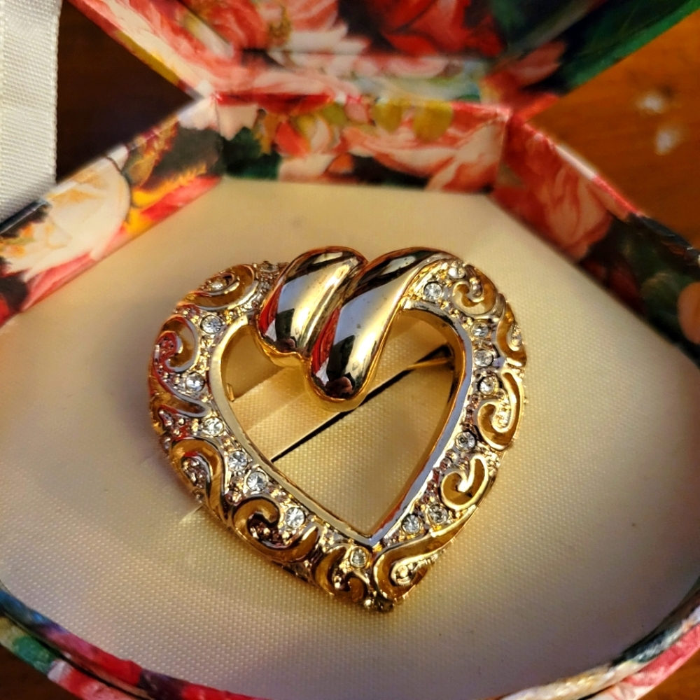 Vintage Heart Shaped Brooch